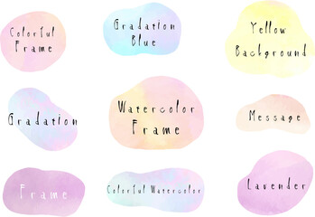 水彩で描いたフレーム・装飾素材　ベクター