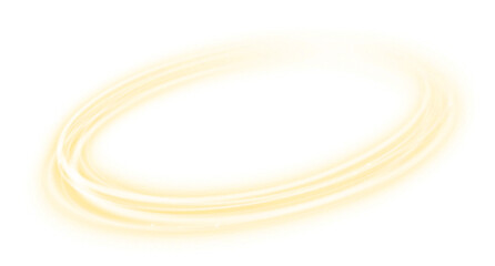 Transparent Glowing Golden circular Line isolated on transparent background