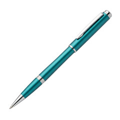 Elegant turquoise writing instrument, reflecting light, showcasing intricate design against an