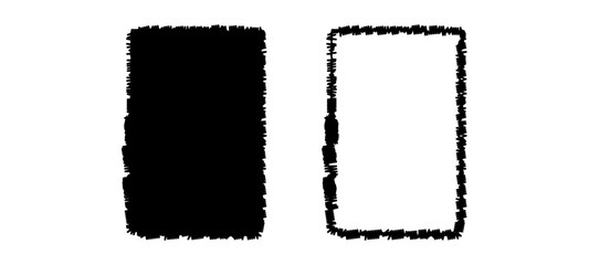 Rectangular shapes with wiggly borders. Picture or photo frames,