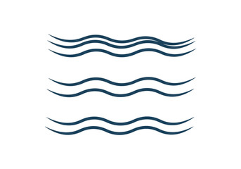 Abstract representation of three parallel blue wavy lines on a white background