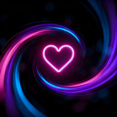 abstract heart background with light