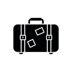 Single Suitcase Icon - Minimal Travel Luggage Vector Design