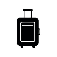 Single Suitcase Icon - Minimal Travel Luggage Vector Design