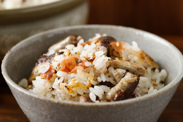 いわし缶と梅の炊き込みご飯