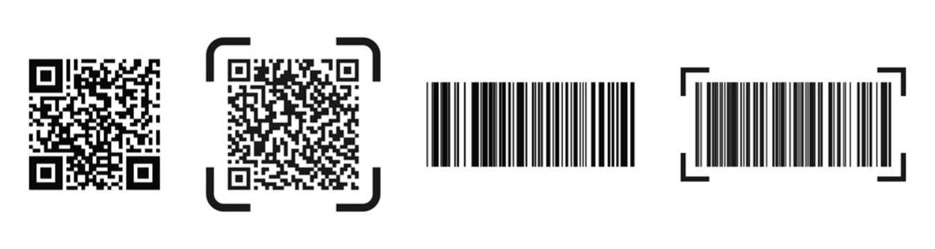 QR code scanning icon vector. QR code and barcode isolated icon. Vector illustration on white background