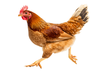 Brown Chicken Walking Isolated Object