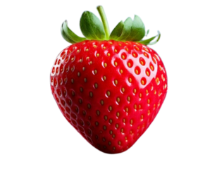  Cute 3D Strawberry Icon with Floating Hearts, Glossy Minimal PNG