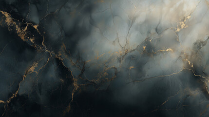 Dunkle luxuri&ouml;se Marmortextur mit goldenen Linien und weichem Rauchmuster