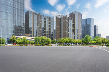 A Stunning View of Modern Urban Architecture and Lush Greenery in the City Center