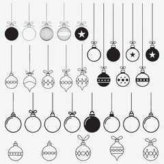 Collection of Hanging Christmas Ornaments in Various Styles and Designs decoration holiday