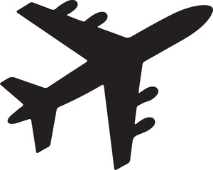 Obraz premium Silhouette of a commercial airplane in flight icon