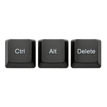 Essential computer keyboard control alt delete keys for system management isolated transparent