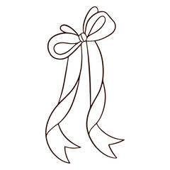 Hand-Drawn Bows & Ribbons Line Art Elements