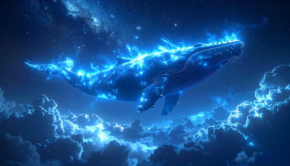 Obraz premium Dream Whale in the Sky