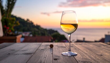 Vineyard Sunset with Wine and Grapes – Serene Outdoor Table Setting and Agricultural Elegance | vineyard scene, sunset lighting, red wine bottle, wine glass, fresh grapes, green grapes, red grapes, bl