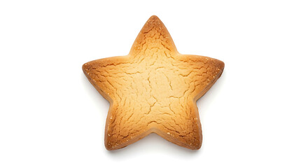 Single star shaped cookie with golden brown baked texture