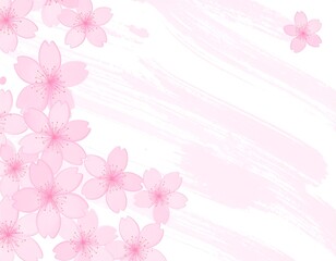 Fototapeta premium Delicate pastel floral arrangement with soft pink flowers and textured brushstrokes, creating a clean and elegant composition