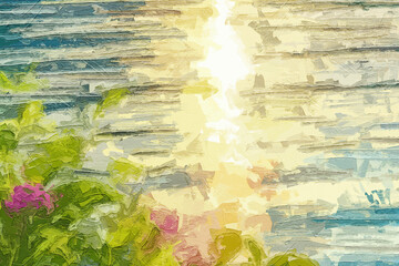 Various oil paintings, flowers, roses, peonies, villas, landscapes, lakes, lotus leaves, lotus flowers, waterfalls