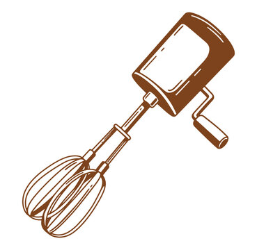 brown hand mixer drawing clip art preview