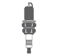 Silhouette illustration of a spark plug isolated on a white background for automotive concepts