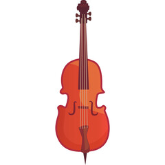 Naklejka premium Cellos String Instrument With Wooden Body And Neck In Reddish Brown Hues Isolated On White Background