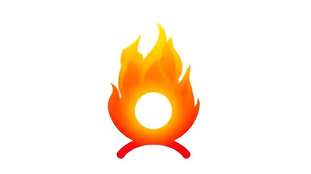 Abstract fire symbol isolated flame icon for energy and heat concepts
