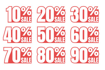 discount price off tags set, sale labels