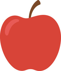 Red apple icon, cartoon fruit illustration, healthy food symbol, minimal vector, isolated apple graphic, nutrition concept, flat design, cad drawing flat vector illustration
