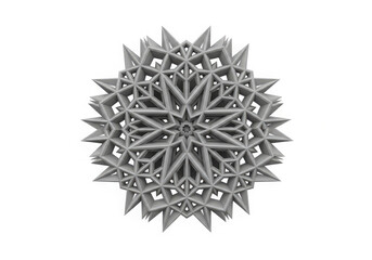 Intricate geometric starburst pattern abstract design on white background