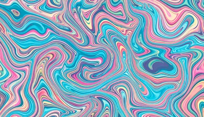 Obraz premium Abstract swirling pattern with a liquid effect, showcasing flowing curves in vibrant hues. Colors blend organically to evoke movement and energy
