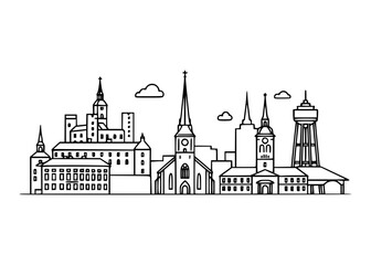 Fototapeta premium Örebro City Line Art