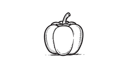 Simple hand-drawn illustration of a bell pepper on a white background