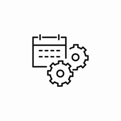 calendar settings gears icon sign vector