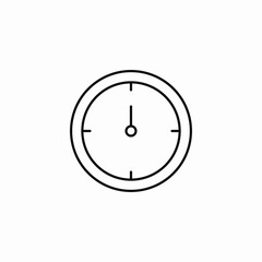 round wall clock icon sign vector