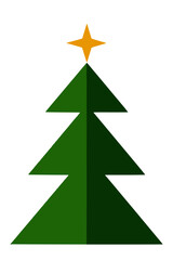 Fototapeta premium Abstract Geometric Christmas Tree with Hovering Star