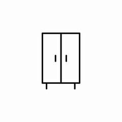 two door wardrobe icon sign vector