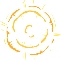 Cartoon Explosion Burst With Yellow Orange Concentric Rings Radiating Sharp Rays On Transparent Background Dynamic Effect For Impact And Energy