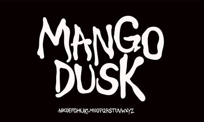 Groovy Handwritten . Uppercase, .Design For Fashion Sport Film Movie . Vector illustration.