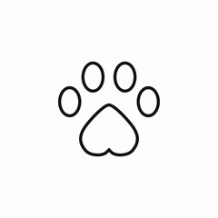 single animal paw print icon sign vector