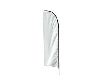 White Blank Realistic Feather Flag Mockup for Event Sponsorship 3D Rendering