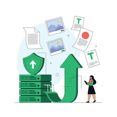 Secure data transfer and upload services for digital assets and business documents.