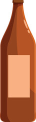 Brown beer bottle with blank label standing on a white background, ideal for showcasing your product