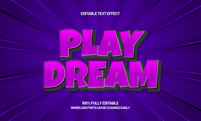 play dream editable text effect for titles and advertising