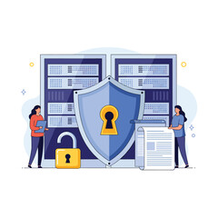 Securing sensitive data within a protected server environment using advanced security measures.