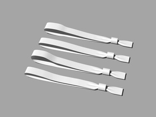 Naklejka na ściany i meble Realistic Fabric Event Wristband Mockup 3D Rendering for Concert