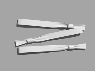 White Blank Event Wristband Mockup 3D Rendering