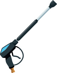 Pressure washer spray gun nozzle isolated on white background, making car washing and surface cleaning easy and efficient