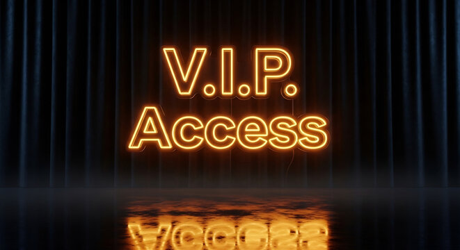 VIP Access neon sign, perfect for exclusive events, promotions, luxury services. Ideal for premium member announcements or high-end product marketing campaigns.