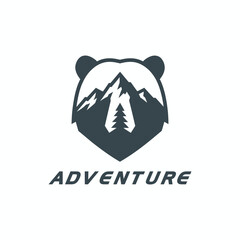 Adventure mountain logo design vector template for travel or outdoor brand